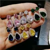 Chandelier en peluche de lustre bijoux de luxe 925 Sterling Sier Drop Drop MTI Color CZ Crystal Gemstone Earring Femmes Livraison Boutiques d'oreilles DHI0M