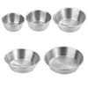 Bowls Multifunctional Condiment Sauce Bowl Stainless Steel Round Fruit Plate Cake Bone Tray BBQ Flat Bottom Shallow