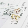 Trendy Nagelstil Ohrringe Schmuck C-förmig 4-Diamond Gold Rose Womens mit Karren Originalohrringe