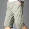 夏のトレンドカーゴショーツメンズファッションビンテージ膝の長さジムショートオムルーズミリタリーサイドポケットパンツスウェットパンツ男性240409