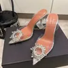 Amina Muaddi Donne Sandali Sandali Begum Crystal demollinata Pumpe in PVC Pumpe designer di lusso Abbigliamento scarpa vera e veli
