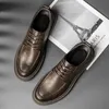 Trend Rahat Erkek Ayakkabı Ofis Tehlikeli Katı Elbise Adam Moda Deri Sıradan İngiliz Tarzı Oxford 240420