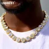 Strands New Rhinestone Paved Tennis Chain Ice 13MM Cluster Cuban Chain Hip Hop Rap Singer Necklace Womens Fashion Jewelry 240424