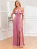 Runway Dresses New Sexy Off-the-shoulder Front Lace Ruffle Slit Long Evening Dress with A-line Hem Velvet Bridesmaid Party Dress Robe De Soire Y240426