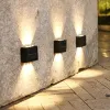 Decoraties Outdoor Solar Led Wall Lights Waterproof LED LED Solar Lamp op en neer Luminous Lighting voor tuinbalkon yard street decor lampen