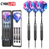 Fléchettes Cyeerife 28G Pro Aip tarte flétans avec boîtier de transport, puits en aluminium plastique avec des vols supplémentaires, Darts à domicile