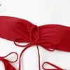 Seksowne solidne bikinis stary kostium kąpielowe Mikro -stroje kąpielowe Brazylijskie Kobiety Kąpiec Kąciki Patchwork Bikini Set String 240410