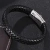 チャームブレスレットトレンディな男性女性Taoism Tai -Yin Yang Yang Reather Bracelet Steel Magnetic Buckle Wrist Band Gifts FR0313