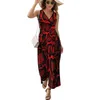 Casual Dresses Textured Snakeskin Dress Abstract Animal Cute Maxi V Neck Printed Bohemia Long Oversize Vestidos