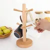 Kitchen Storage 2 Pcs Wood Mug Rack Tree Coffee Cup Holder With 6 Hooks Stand For Counter Tea Cups Dryer