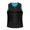 Herentanktops mannen beschermend vest flexibel ademende o-neck mouwloze rits placket fitness nanometer tech spier definiëren