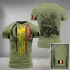 Tactical T-shirts Belgian flag army camouflage graphic T-shirt Belgian veteran military camouflage 3D printed T-shirt casual street clothing soldier top 240426