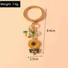 Keychains Lanyards Cute Animal Bee Keychian Enamel Sunflower Pendants Keyrings Souvenir Gifts for Women Men Car Key Handbag Hanging Key Chains