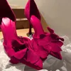 Elegant kvinna högklackade skor Sweet Rose Stängt tå Skoskon Summer Slitback Pointed Fashion Dress Ladies Sandaler 240422