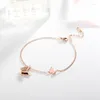 Braccialetti di fascino 2024 in acciaio inossidabile inossidabile colore oro rosa colorfly braccialetti temperamento a 2 strati bracciale femminile femminile gioielli