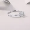 Cluster Rings Wong Rain 925 Sterling Silver 3EX VVS1 Emerald Cut 1Ct Real Moissanite Pass Test Diamond Engagement Ring Smycken för kvinnor