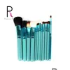 Makeup Brushes Wholesale-Princess Rose 12Pcs Make Up Brush Set Kit Pinceis Maquiagem Pincel Pinceaux Maquillage Leather Holder Drop D Otom0