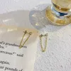 Bengelen kroonluchter nieuwe goudkleurige strass Studs oorbellen voor vrouwen zirkoon piercing kwastje ketting bengelen oorbellen mode feest sieraden