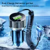 Chargers Edeba Metal USB Car Charger avec câble de type C 12V Super Fast Charging Vehicle Adapter 2 in 1 pour iPhone Samsung Huawei Vivo Oppo