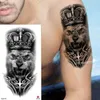 Tatuering överföring vattentät tillfällig tatuering klistermärke skog lejon tiger björn blixt kvinnor orm varg krona blommor kropp konst arm falska tatoo män 240427
