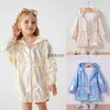 Jackets Spring / Autumn Girls Fashion Symphony Going Out Thin Hooded Jacket 0-6Y Summer Thin Sun Protection Jacket H240509