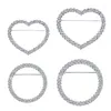 Spettame set di 2 pin rotonde e spilla a cuore con cristalli scintillanti 634d