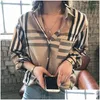 Damenblusen Shirts Designer Fashion Classic Summer Plaid T-Shirt Plus Size Casual Long Sleeve Top Drop Lieferung Bekleidung Kleidung OTSW2