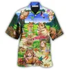 Camisas casuais masculinas Moda Moda de verão Camisetas Hawaiian Hamster Animal 3D Impressão aconchegante casual Camisas de um botão de manga curta Camisas de tamanho grande 240424