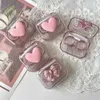 31ti Contact Lens Accessoires Cas rose transparent Love Bow Case Girl Portable Beautable Pupil Box Rangement Contain de soins oculaires D240426