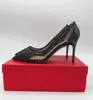 Chaussures habillées Doris Fanny Black Crystal Mesh Magnifique talons hauts mariés Pumps pour femmes grandes taille