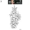 C9LC Tattoo Transf Black Flower Sketch Rose Tattoos Водонепроницаемые длительные временные татуировки наклейка красота