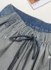 Jeans jeans elastico elastico patchwork design pannelli pantaloni di denim lunghi dritti larghi 2024 autunno moda 29l1460