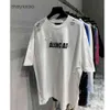 Men Sweaters Fashion Couples Summer T Shirt Balencgs High Version Fashion b Family Art Hole Shirts Custom Weaving and Dyeing H-made Trend Z0PM