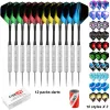 Darts cyeelife 12 stcs 18g stalen punt darts met nylon as met 30 stks vluchten, 1 stks slijper