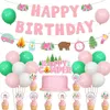 Dekoracja imprezy Camper Temed Happy Birthday Banner Garland Cake For Girls Safari Jungle Fun Adventure Decor
