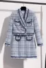 Arbeitskleider Lapel Doppelbrust Jacke Frauen 2024 Herbst elegante Mode Quastenkante helles Seidenlicht reife Wind Rock zweiteiliger Anzug