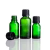 Bottiglie di stoccaggio 10 mnl 15 ml di olio essenziale in vetro verde bottiglia da 30 ml di imballaggio cosmetico a fusione vuota 24pc di miscelazione vuota