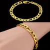 Link armbanden vintage mannelijke armband goud kleur roestvrij staal figaro mannen sieraden bileklik pulserasLink265G