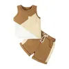 Vêtements Ensemble bébé garçons d'été Set Round Coul sans manches débardeur