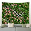 Pink Flowers Green Plants Landscape Garden Background Decor Tapestry Rural Farmhouse Mural Wall Hanging Curtain Bedroom Blanket 240415