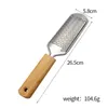 Bamboo Handle Stainless Steel Foot File Quick Dead Skin Calluses Pedicure Tool