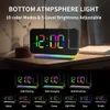 Masa Tablosu Saatleri Dinamik RGB Projeksiyon Çalar Saat RGB Göz kamaştırıcı Ortam Işık Hacmi Ayarı Çift USB Çıkış Bağlantı Noktası 12H/24H Dijital Saat