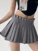 Saias de cintura alta coreana Sexy Salia plissada Mulheres Estilo Preppy Design Chic Mini Summer Casual com shorts Dança