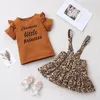 Kleidung Sets Baby Girl Clothes Sommer 2 PCs Fliege Ärmel kurze T-Shirts Tops Leopardengurt Röcke Kinder Kleinkind Gilr 0-6y