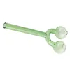 Double Bubble Thick Pyrex Glass Oil Burner pipe Handpipe 140mm 2.5OD For Smoking YG4309