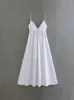 TRAF Zomer Witte lange jurken voor vrouwen slip jurk sexy backless mouwloze jurk dames vakantie casual midi jurk 240412