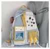 Backpack Style Korean Backpacks For Women Sweet Kawaii Large Capacity Students Bag Preppy Fashion Nylon Waterproof Travel Bags