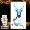 Trasferimento tatuaggio Ommgo Cherry Blossoms rosa geometrica TEMPORARI TATTOO Sticker Foresta Totem Tribal Deer Fore Deer Tattoos Bambini Tatoo Body Arm 240427