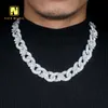 Iced Out Fashion Cuban Link Chains 18 мм VVS Moissanite Diamond Silver Cuban Collects Custom Flower Design Hip Hop Kine