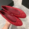 dames schoenen sandalen ontwerper slippers ballet plat kanaal merk gewatteerd lederen bowknot ronde dames schoen lederen jurk ontwerper schoenen ballet flat hiel luxe schoen